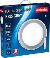 Activejet Plafon LED AJE-KRIS Grey + pilot plafondverlichting Grijs A+