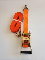 Spanband met ratel en J-haken 35 mm, 4 meter; 3000 kg