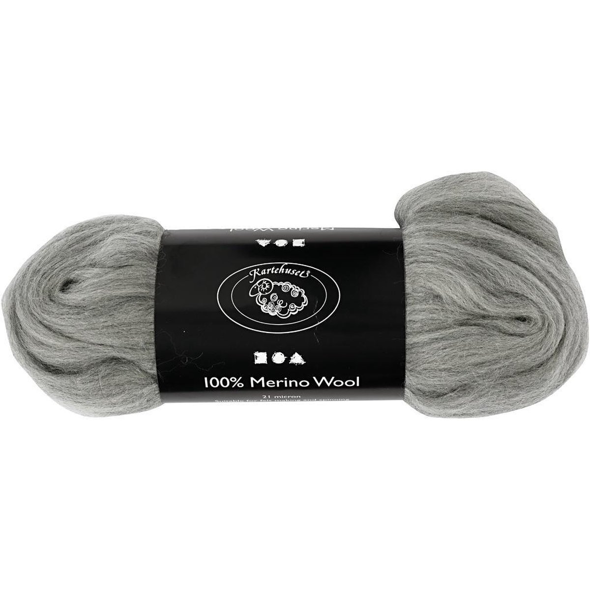 Merino wol, 21 micron, grijs, 100 gr - Creotime