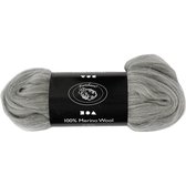 Merino wol, 21 micron, grijs, 100 gr
