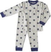 Little Label - baby pyjama - grey melee star - maat: 86 - bio-katoen