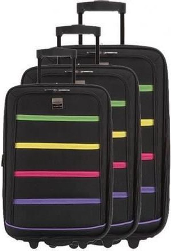 FRANCE BAG - Lot de 3 valises extensibles 2 roulettes polyester | bol.
