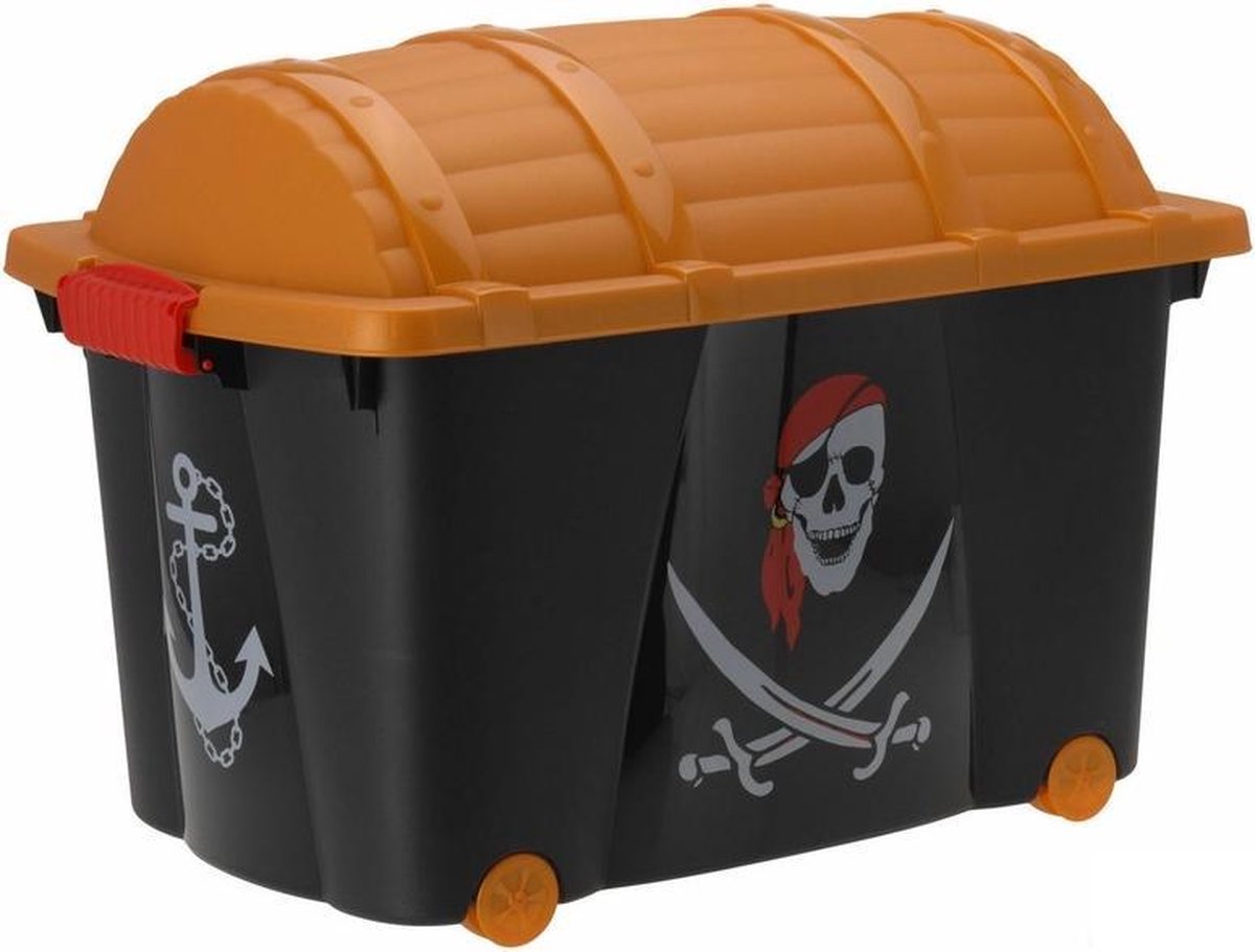 Piraten kist 60 x 40 x 42 cm - Kinderkamer piraat - Opbergkisten/opruimkisten/speelgoedkisten