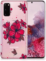 Back Cover Geschikt voor Samsung S20 TPU Siliconen Hoesje Blossom Rood