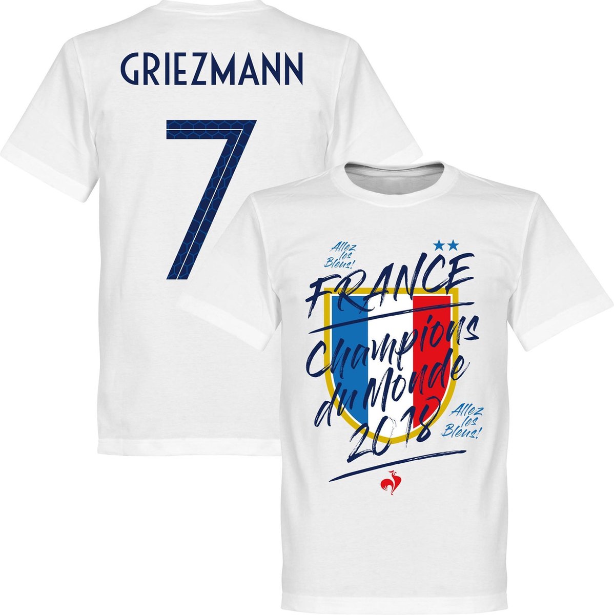 Frankrijk Champion Du Monde Griezmann T-Shirt - Wit  - XS
