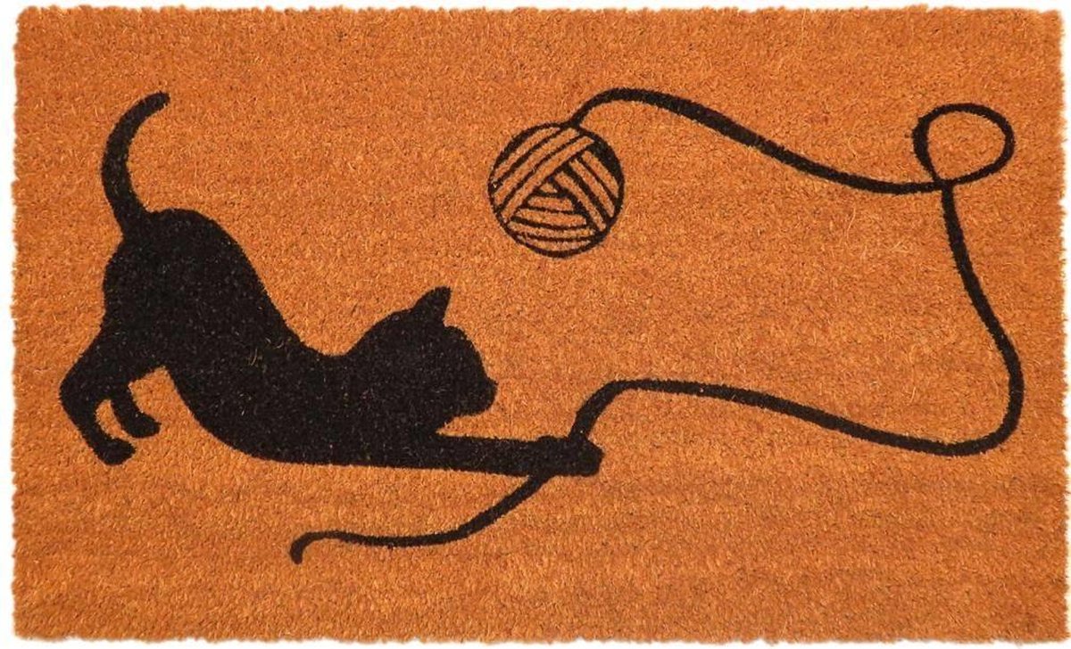 Ikado Kokosmat met spelend katje 45 x 75 cm