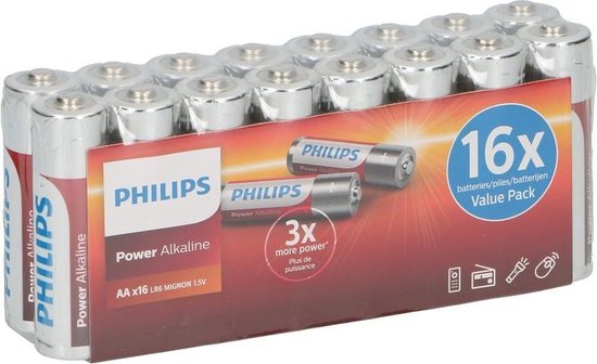 32x Philips power AA batterijen 1.5 volt - LR6 - alkaline - batterijen /  accu | bol.com