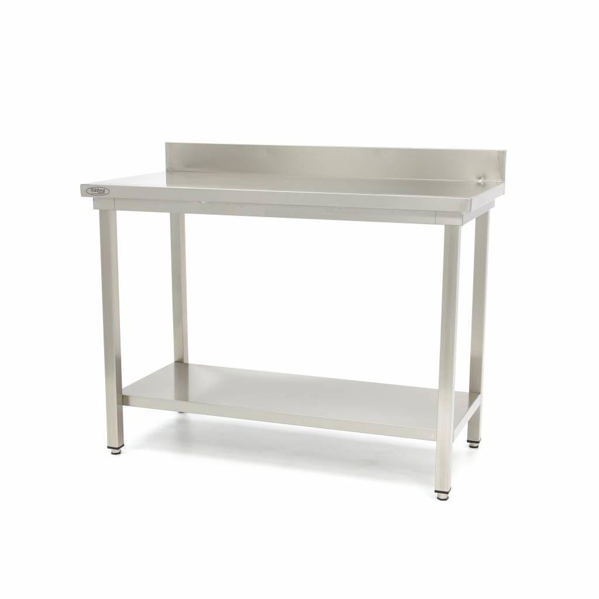 Maxima Werktafel rvs 180 x 70 cm Verstelbare Hoogte met Spatrand Werktafel met spatrand