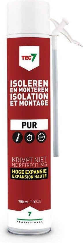 PUR - Isolatie- en montageschuim - Tec7 - 0,75 L - Aërosol