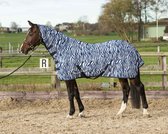 Harry's Horse Vliegendeken mesh met hals & singels, zebra medival blue 105cm
