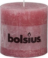 3 stuks Stompkaars Rustiek 10x10 cm Oud Roze