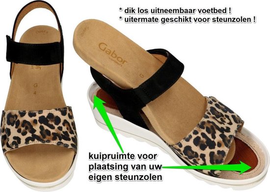 Vergelden Conclusie Stun Gabor -Dames - dierprint - sandalen - maat 40½ | bol.com