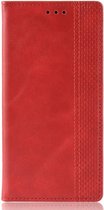 Samsung Galaxy S10 Lite Hoesje Vintage Wallet Kunst Leer Rood