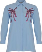 Yoek grote maten blouse dames | lichtblauw maat 3XL| met pailetten