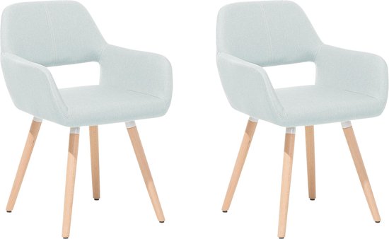 | Beliani CHICAGO Eetkamerstoel Grijs Polyester Beliani Barkruk wit Eetkamerstoel Stoffen stoel