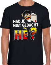 Funny emoticon t-shirt Had je niet gedacht he zwart heren 2XL