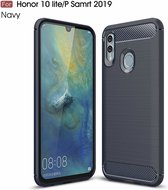 Ntech Soft Brushed TPU Hoesje voor Huawei P Smart 2019 - Donker Blauw