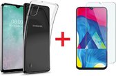 Ntech Hoesje Geschikt Voor Samsung Galaxy A10 Hoesje Transparant TPU + Glazen Screenprotector