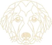 Golden Retriever Geometrisch Hout 100 x 88 cm Light Wood - Honden - Wanddecoratie