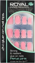 Royal 24 Glue-On Nail Tips With Glue Petal Pink