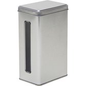 4x Boîtes de rangement rectangulaires argentées / boîtes de rangement avec fenêtre 17 cm - Boîtes de rangement argentées - Conteneurs de stockage