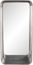 Clayre & Eef Wandspiegel 28*15*57 cm Grijs Ijzer, Glas Rechthoek Grote Spiegel Muur Spiegel Wand Spiegel