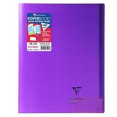 CLAIREFONTAINE - notitieboek met KOVERBOOK-steken - 24 x 32 - 96 pagina's Seyes - doorzichtige Polypro-cover - paars