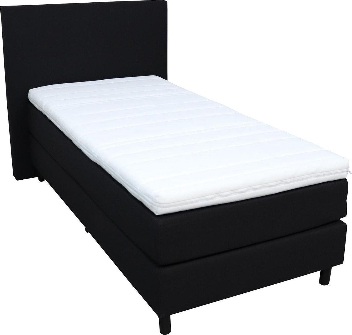 Slaaploods.nl Anda - Boxspring inclusief matras - 120x220 cm - stof - Zwart