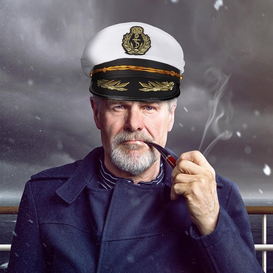 relaxdays 2 x capitaine casquette adultes - chapeau capitaine - chapeau  marin blanc -... | bol