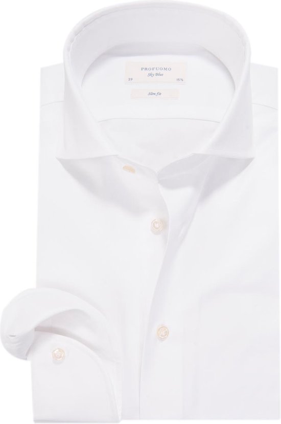 Profuomo - Sky Blue No 6 Cutaway White - 45 - Heren - Slim-fit