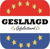 60x Bierviltjes Geslaagd Nederlandse vlag vierkant - Diploma/geslaagd/afgestudeerd feestartikelen
