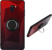 BackCover Ring / Magneet Aurora Samsung A6 2018 Rood+Zwart