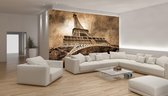 Paris Eiffel Tower Sepia Photo Wallcovering