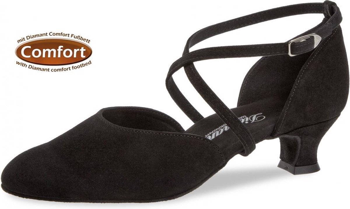 Dames Dansschoenen Brede Voet Diamant 048-112-001– Ballroom, Social, Salsa  – Zwart – | bol.com