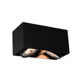 DMQ New York 2 Lichtpunten - Opbouw Plafondspot Zwart Box - Inclusief Dimbaar LED