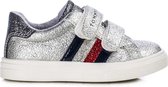 Tommy Hilfiger low cut velcro sneaker silver klittenband  mt.20-29