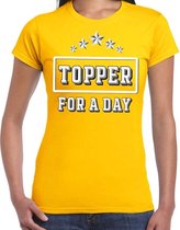 Topper for a day concert t-shirt voor de Toppers geel dames - feest shirts L