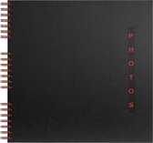Fotoalbum DESIGN - spiraalgebonden - 60 zwarte bladen- 32x32cm, Zwart
