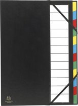 6x Sorteermap Harmonika® Ordonator® Sorteermap met uitrekbare rug en elastosluiting - 12 Indelingen, Zwart