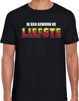 Ik ben gewoon de liefste fun t-shirt zwart voor heren XL