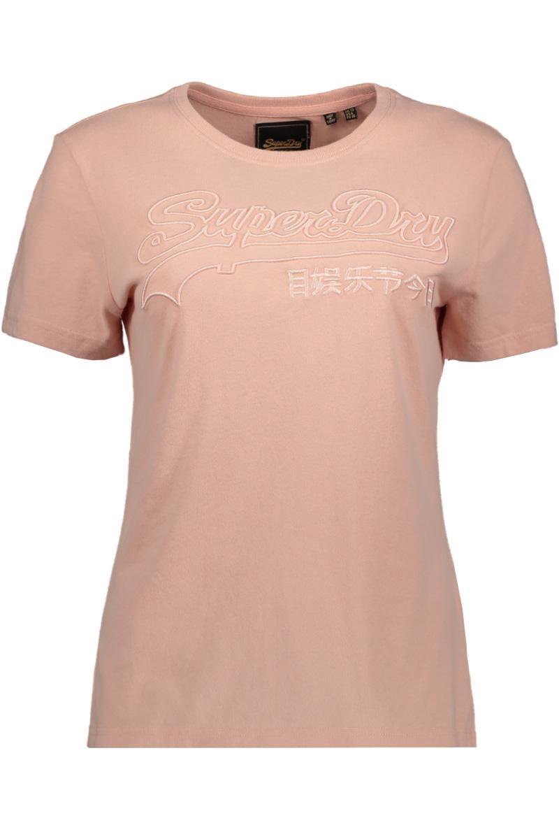 Superdry Vintage Logo EMB Outline Dames T-shirt Peach Whip