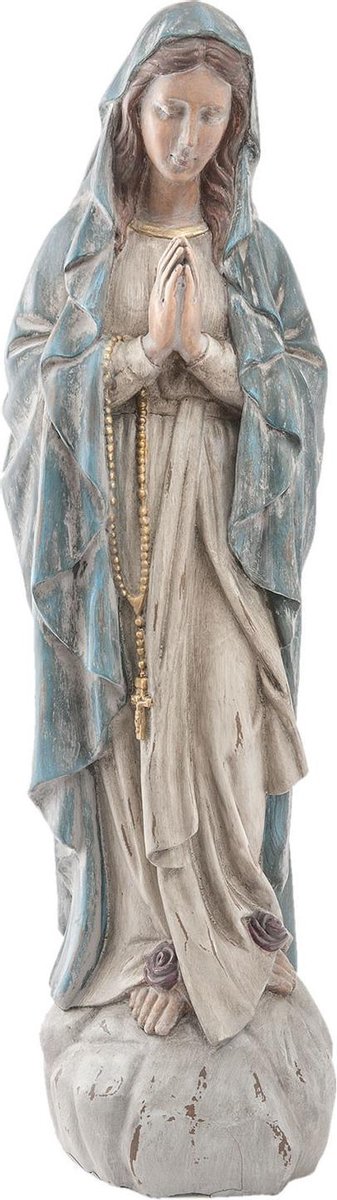 Clayre & Eef Beeld Maria 78 cm Beige Blauw Kunststof