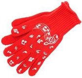 Handschoenen, muzieknoten rood Maat L