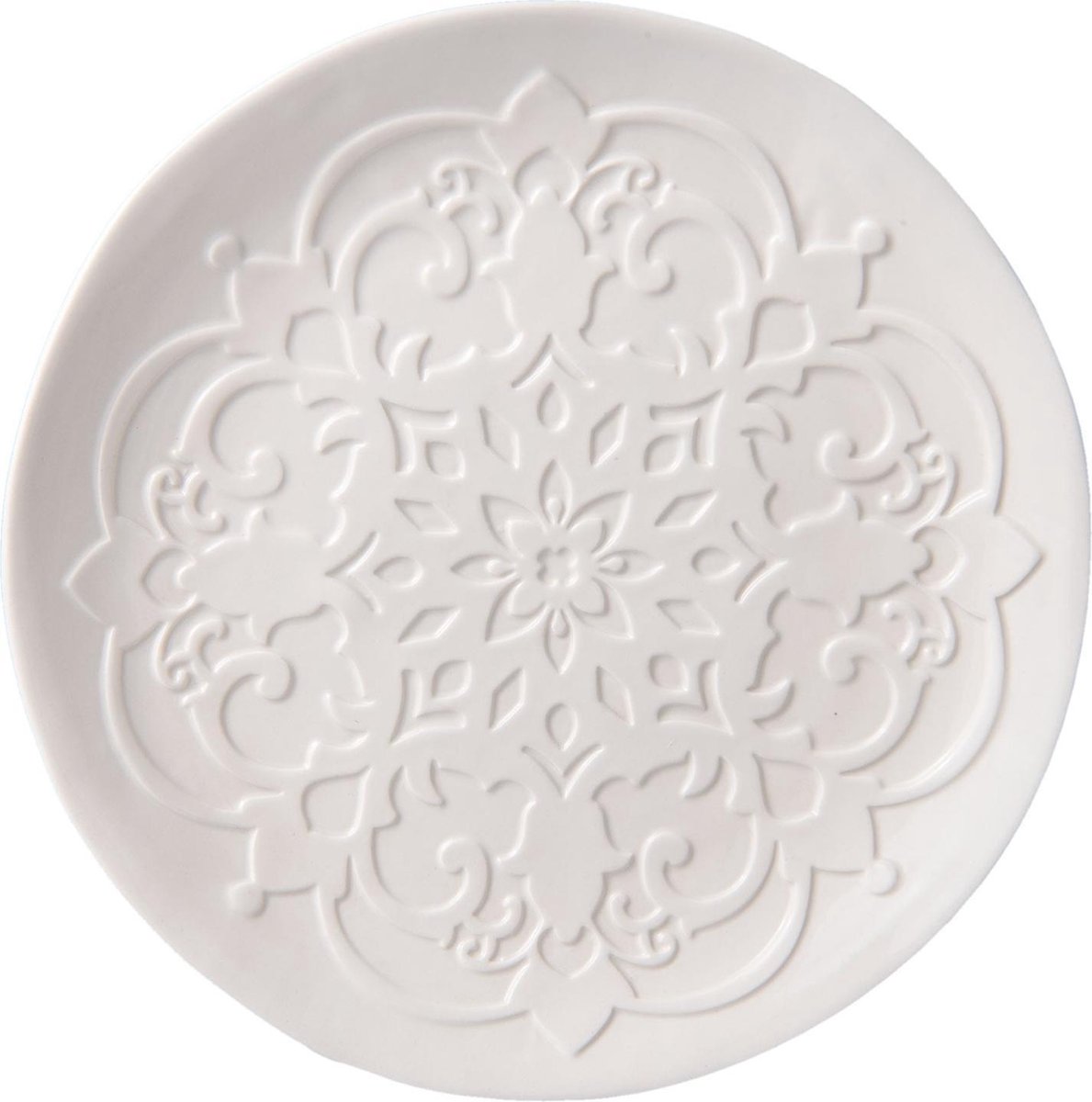 Clayre & Eef Servies Dinerbord Ø 23*2 cm Beige Keramiek Rond Eetbord
