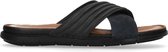 No Stress - Heren - Blauwe leren slippers - Maat 40