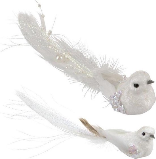 2x vogeltjes met glitters en pailletten clip - | bol.com