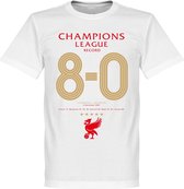 Liverpool 8-0 Champions League Record T-Shirt - Wit - 5XL