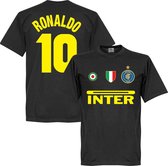 Inter Milan Ronaldo 10 Team T-Shirt - Zwart  - XXXXL