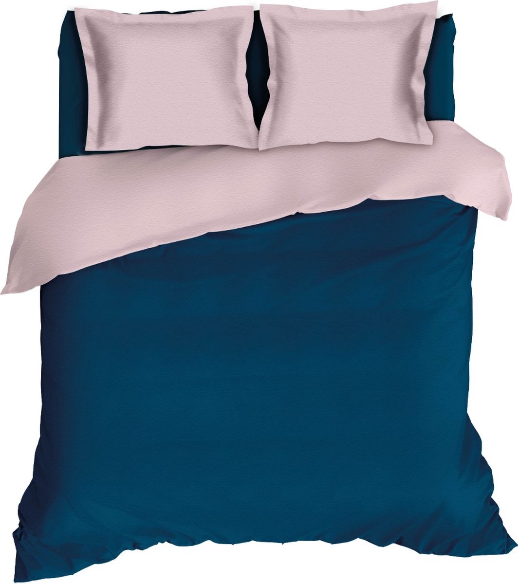 Romanette Comtesse - Flanel - Dekbedovertrek - Lits-jumeaux - 240x200/220 cm + 2 kussenslopen 60x70 cm - Teal/Rose