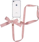 iMoshion Backcover met koord hoesje - Satijn iPhone SE (2020) / 8 / 7 hoesje - Rosé Goud